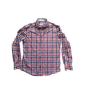 Bugatchi Men's Multicolor Plaid Button-Down Shirt L Long Sleeve Cotton